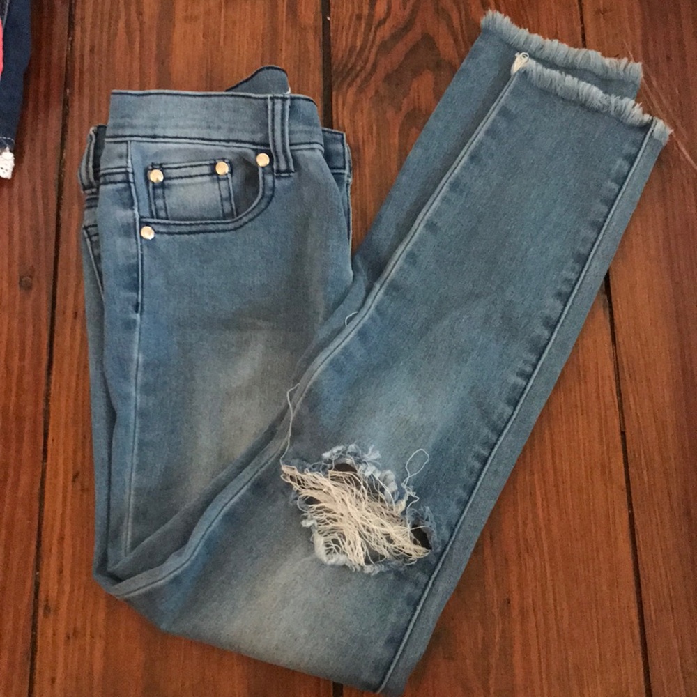 Distressed kids jeans